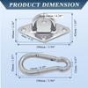 Stainless Steel Pad Eye Hooks2PCS M10 Snap Hooks,Heavy Duty Hammock for Hanging,1300lbs Capacity for Swing Set,Plant Hanger,Outdoor Lights