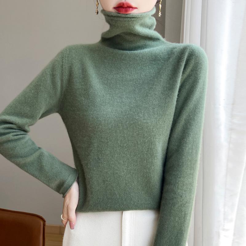 Женский кашемировый свитер Qinghe Cashmere 30% Кашемир 70% Шерсть Осенне-зимний кашемировый пуловер Мягкий и теплый