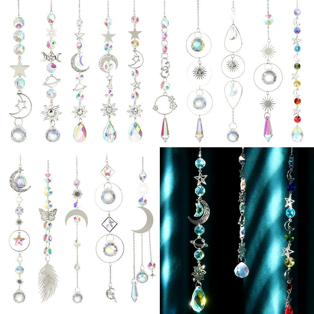 Ornament Curtains Embellishment Hanging Prisms Pendant Star Moon Crystal Wind Chime Sun Catcher
