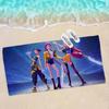 Мультфильм Фильм K-Pop Охотники на Демонов-A Пляжное Полотенце из Микрофибры Впитывающее Быстросохнущее Мягкое Полотенце для Йоги, Плавания, Отдыха на Курорте, Альпинизма