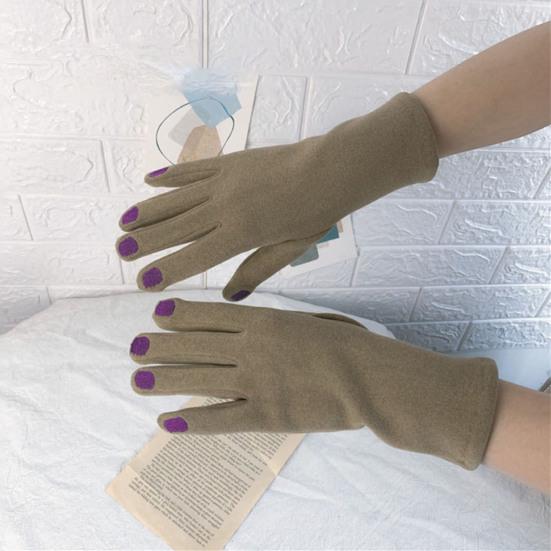 Women Warm Gloves Winter Touchscreen Gloves with Colored Nails Windproof Thermal Gloves for Running Errands Cycling Driving