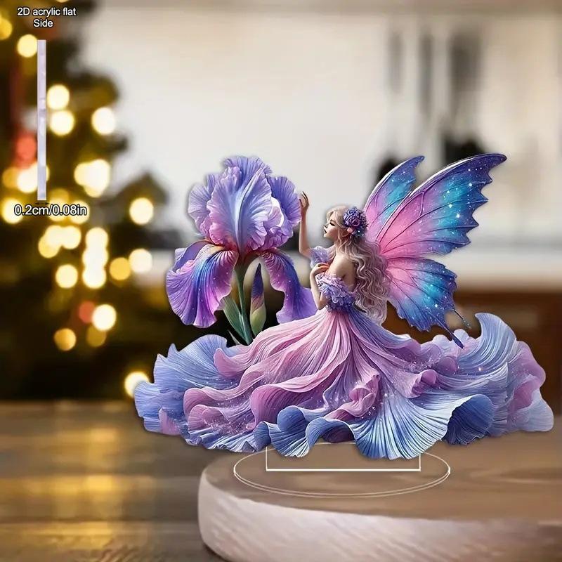 2D Flat Acrylic Purple Butterfly Fairy Decoration, Indoor and Outdoor Decoration - No Battery/electricity Required, Free Day Decoration, Shop Decorati