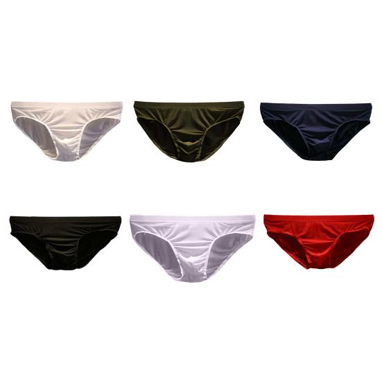 Men Briefs Ice Silk Low Waist Solid Color Ultra Thin Seamless Quick Dry Underpants Panties Underwear for Daily Wear