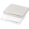 Set of 2 Fitted Sheets - DOMIVA - Jersey - 60x120 Cm - White/pearl