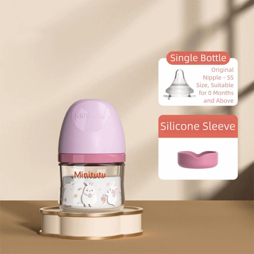 Cartoon Newborn Glass Bottle Wide Mouth Baby Milk Bottle Baby Feeding Bottle  Infant Feeding