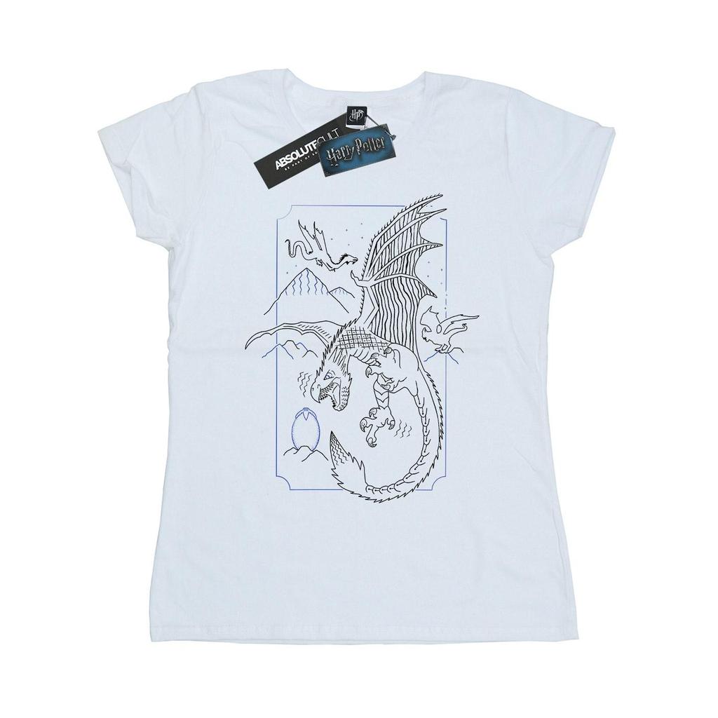 Harry Potter Womens/Ladies Dragon Line Art Cotton T-Shirt