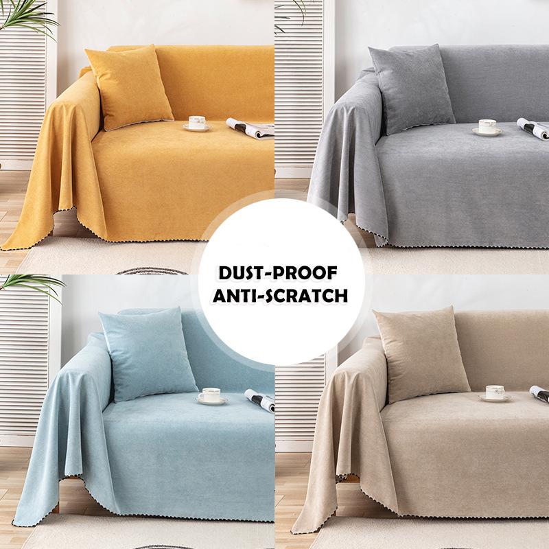 Wide Application Sofa Blanket Solid Color Large Size Furniture Cover Durable Fabric Anti-scratch Home Living Room Decor