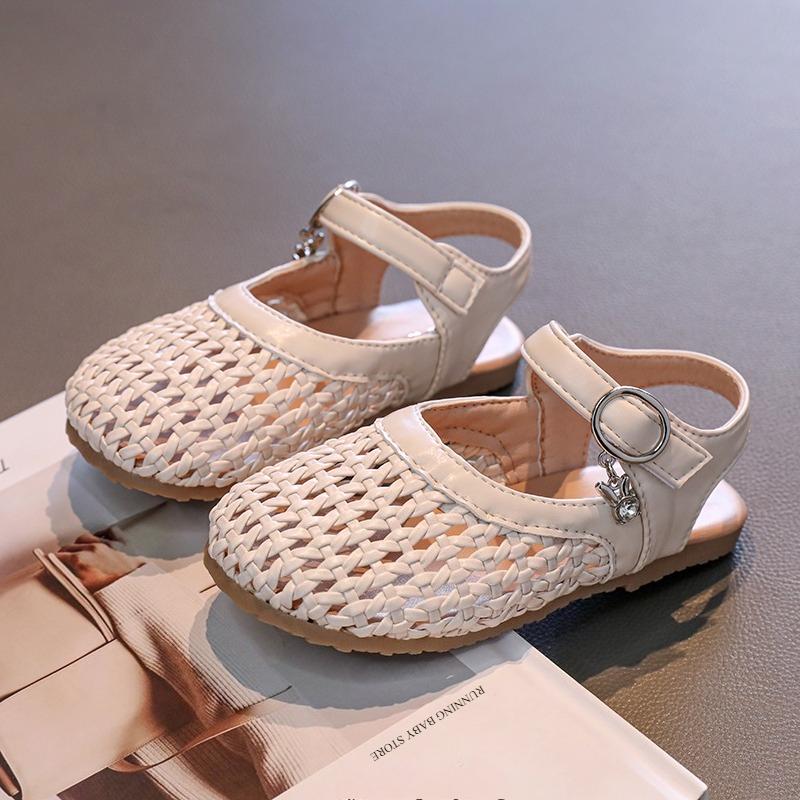 Summer Girls Braided Wrap-Toes Princess Slingback Shoes Baby Soft Sole Cute Sandals Student Beach Shoes