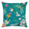 Green Leaf Flower Pillowcase Parrot Pattern  Interior Home Pillow Suite Bedroom Sofa Bed Chair