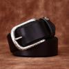 Ремень мужской простой модный тренд из натуральной кожи растительного дубления, воловья кожа с пряжкой, подходящая к джинсам, мужской кожаный ремень для отдыха