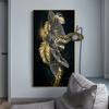 Gold Leaf Abstract Wall Art Canvas Painting Posters & Prints Modern Living Room Hotel Home Wall Painting Decor Picture Cuadros