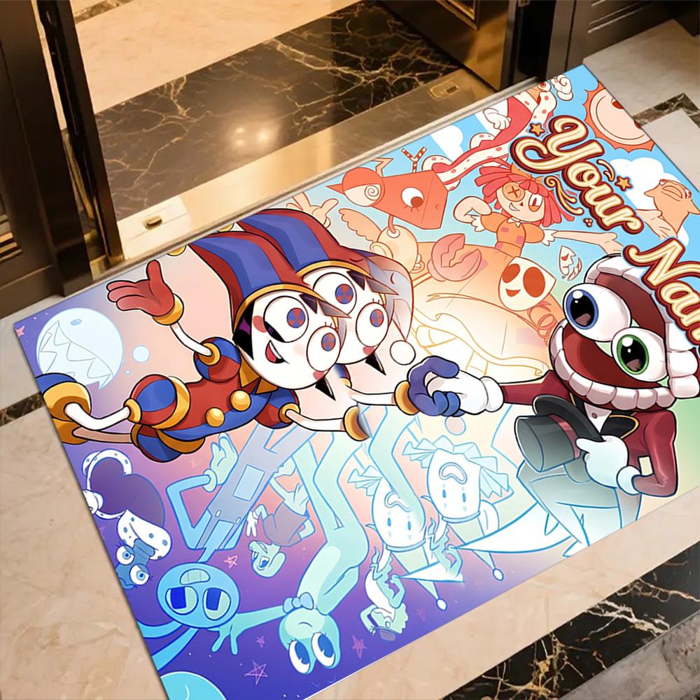 Amazing circus Adventure Friends Customizable Name Floor Rug Office Rug Suitable for Game Room Balcony Outdoor Decorate room Antislip Carpet Office h