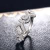 Huitan Fashion Design Geometric Cubic Zirconia Finger Ring for Women Luxury Trendy Wedding Band Accessories Bling CZ Zircon