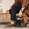 Мужская повседневная кожаная обувь ручной работы Лоферы Мокасины Мужские туфли на плоской подошве Обувь для вождения