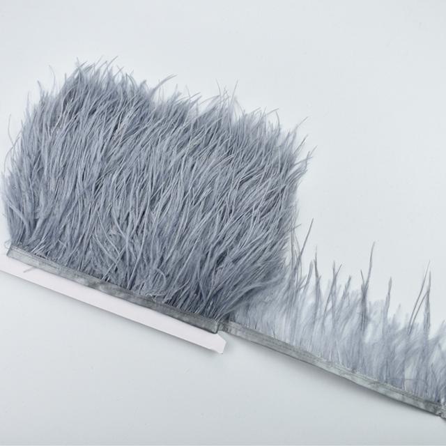 1M 5M 10Meter 8-10CM Black Ostrich Feather Trims Natural White Ostrich Feather for Craft Ribbon Fringe for Skirt Party Clothing