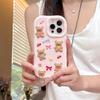 For iPhone 15 Pro Silicone Case Shockproof Anti Slip Cute Five Bears Design Phone Back Cover