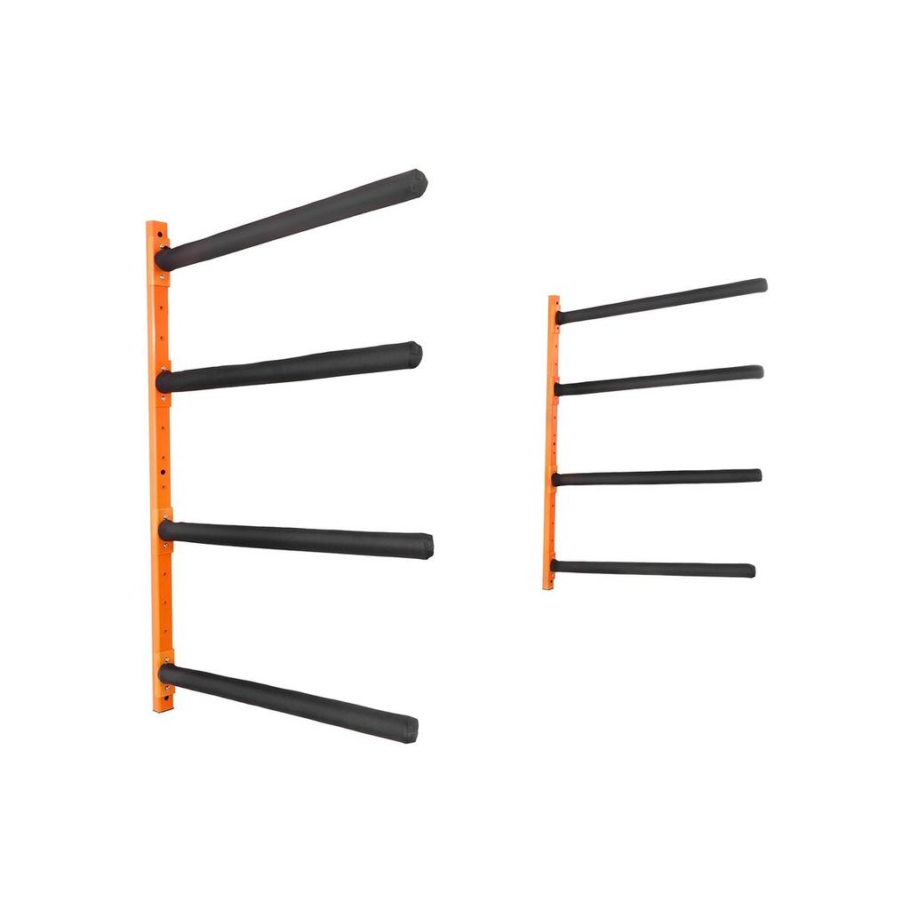 Wall Kayak Storage Rack, 4-Capacity Wall Mounted Kayak Holders for Kayak Canoe Paddle Board, Kayak Storage Hooks with Adjustable Padded Arms, 400 LBS