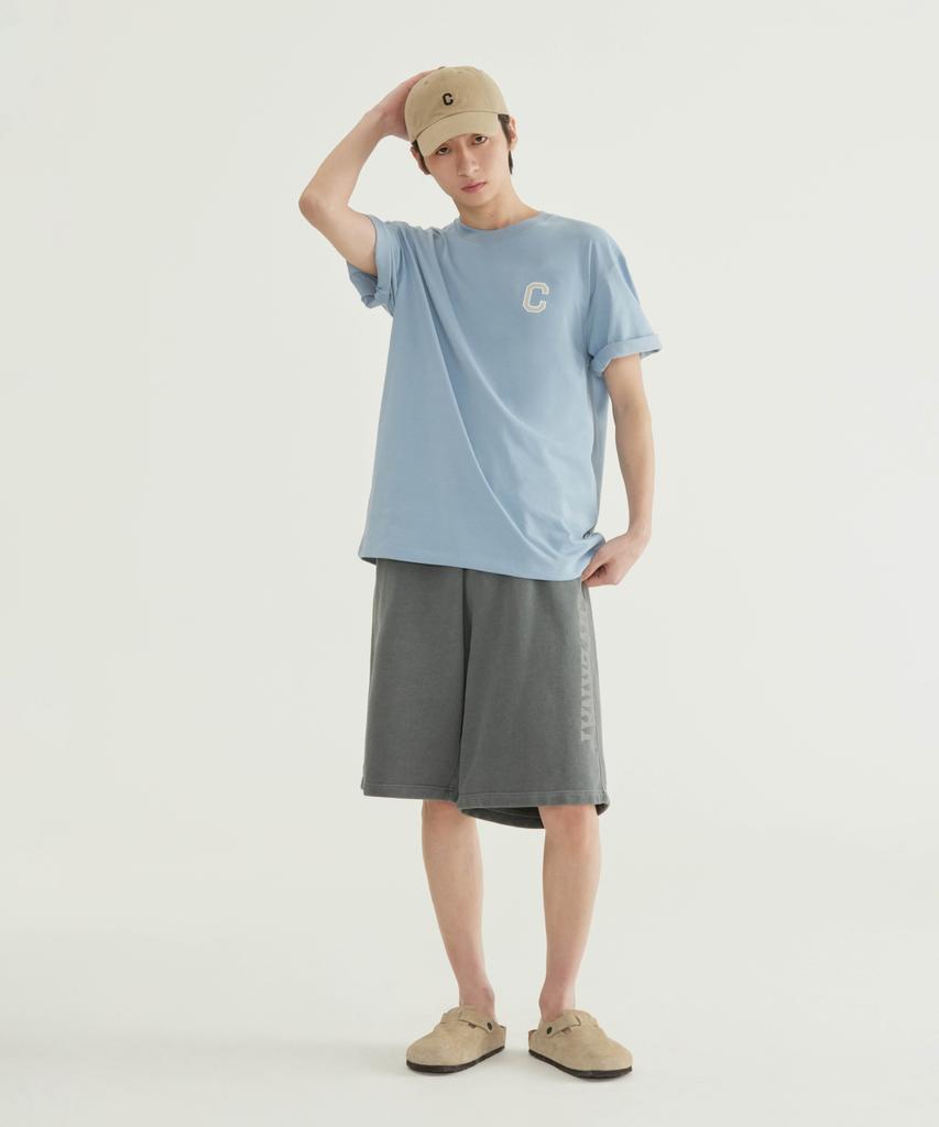 COVERNAT Cool Cotton Shine C Logo T-Shirt Sky Blue