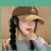 Bear Cozy Corduroy Embroidered Cap For Women In Stylish Colors For Fall Winter