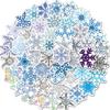 50 Christmas Snowflake Window Stickers: Waterproof, Removable Glass, Cabinet, and Door Decorations