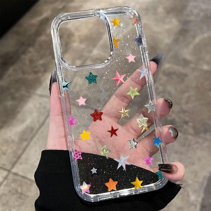 Для iPhone 17 Pro Max 16 15 14 13 12 11 Чехол Новый Модный Цветной Чехол со Звездным Узором Для iPhone Air 17E XS X XR 7 8 Plus Fundas