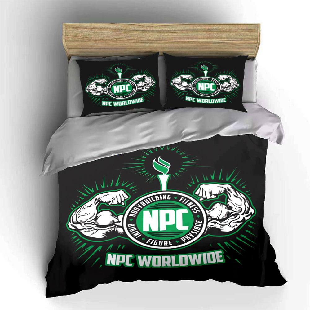 NPC Bodybuilding Design Bedding Duvet Cover Set Duvet Cover Pillowcases (1*Duvet Cover 2*Pillowcases, without duvet insert)