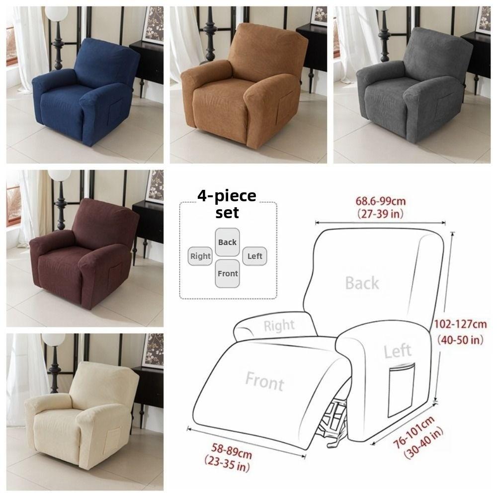 4pcs/set Elastic Recliner Chair Cover Stretch Couch Cover Home Decor Sofa Slipcover Massage Chair