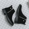 Winter Black Suede Boots Men's Fashion Outdoor Casual Boots Men Autumn Boots Retro Style Ankle Boots Genuine Leather Boots Man