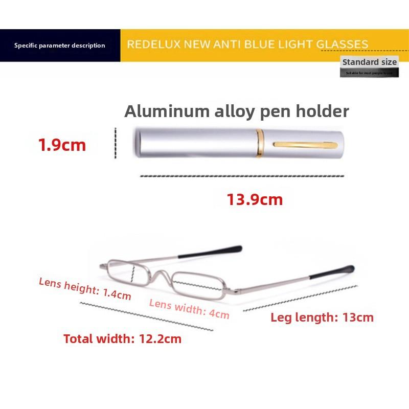 Ultra Light Reading Glasses High-definition Spring Frame Presbyopia Earwear Fashion Mini Pen Holder Portable with Glasses Case