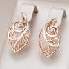 Модные глянцевые серьги в этническом стиле цвета розового золота для невесты, необычные серьги-капли в виде полых цветов для женщин, повседневные украшения