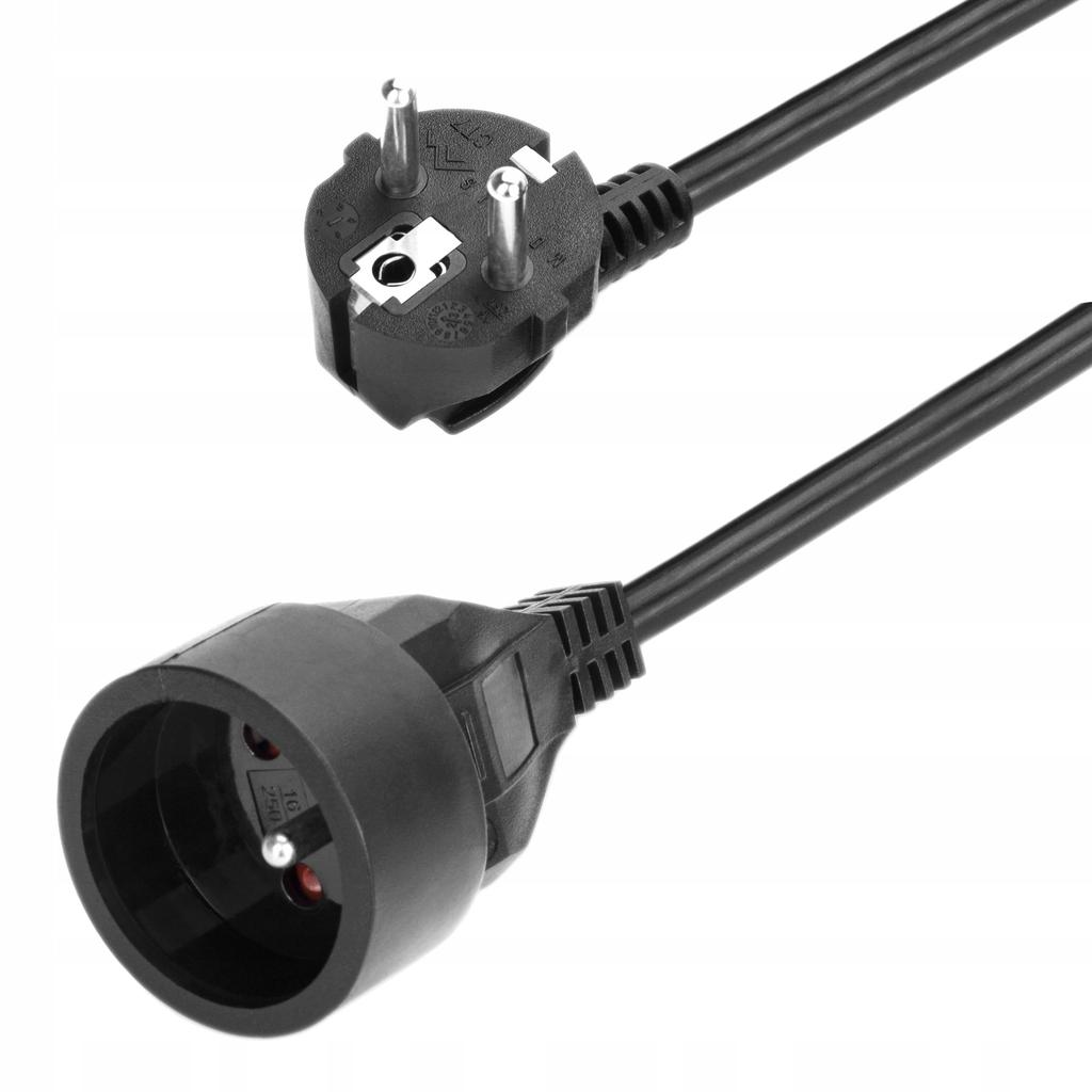 Single-Sock Garden Extension Cord 3M Black 16A 230V Ip20