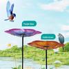 Metal Shepherd's Hook Bird Feeder & Bath: Outdoor Garden Courtyard Decor