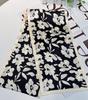 ! Black And White Small Floral Double-Sided Silk Scarf, Spring And Autumn Double-Layer Scarf, Mulberry Silk Scarf, Long Streamer