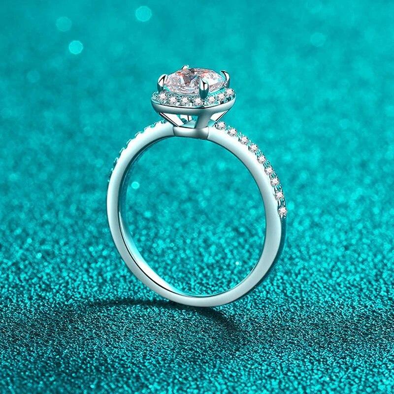 Женские сертифицированные кольца с муассанитом огранки «подушка» 1 карат, квадратный обручальный браслет с бриллиантом, созданный в лаборатории, стерлинговое серебро S925