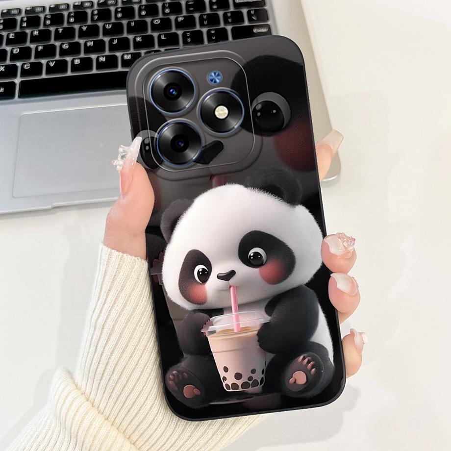 Чехол для Tecno Spark Go 2024 Tecno Spark 20c 20 Pop 8 Funda Эстетичный Мультяшный Панда Кролик Защита Камеры Матовый Мягкий Чехол