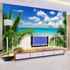 3D Sea View Wallpaper Balcony Nature Mural Living Room Bedroom Theme Hotel Wall Mural Wall Papers