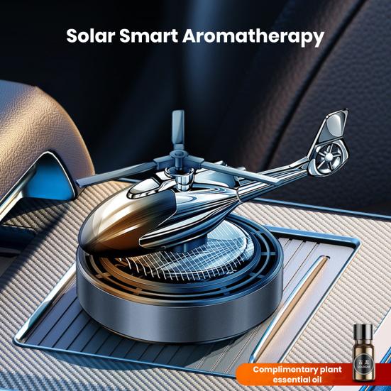 Освежитель воздуха для вертолета, диффузор эфирного масла, креативная форма, вращающийся самолет на солнечной энергии, освежитель воздуха для автомобиля, орнамент