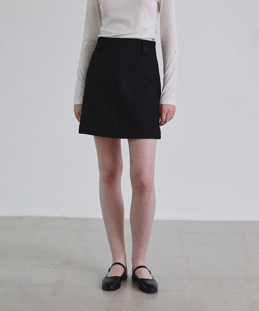Step Around Boucle Mini Skirt_Black