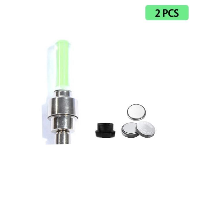 Bicycle decoration,Neon Bicycle Spokes with battery,Tire Valve caps,Wheel LED Light,accessories of - 2pcs Green