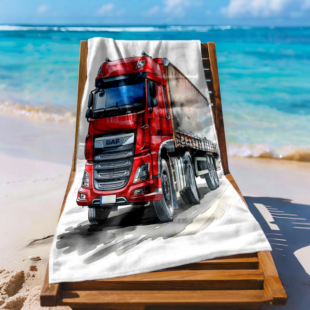 Kw Heavy Trucks Beach Towel Quickdry Soft Microfiber Comfortable Lightweight Suitable For Swimming Gym Camping Yoga Vacation