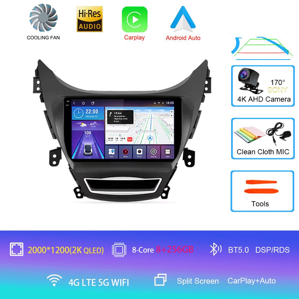 Для Hyundai Elantra Avente i35 2011-2015 Автомобильный радиоприемник Android 14 Carplay Авто GPS-навигация Мультимедийный проигрыватель Видео Стерео 2 DIN