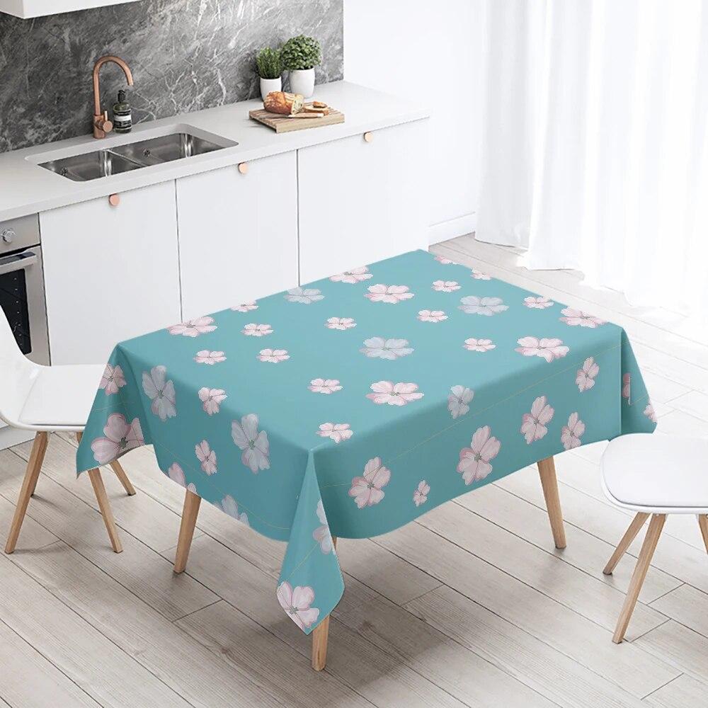 Простая скатерть с цветочным рисунком, водонепроницаемая и маслостойкая, прямоугольная, для свадебной вечеринки, ресторана, стола, украшения кухни