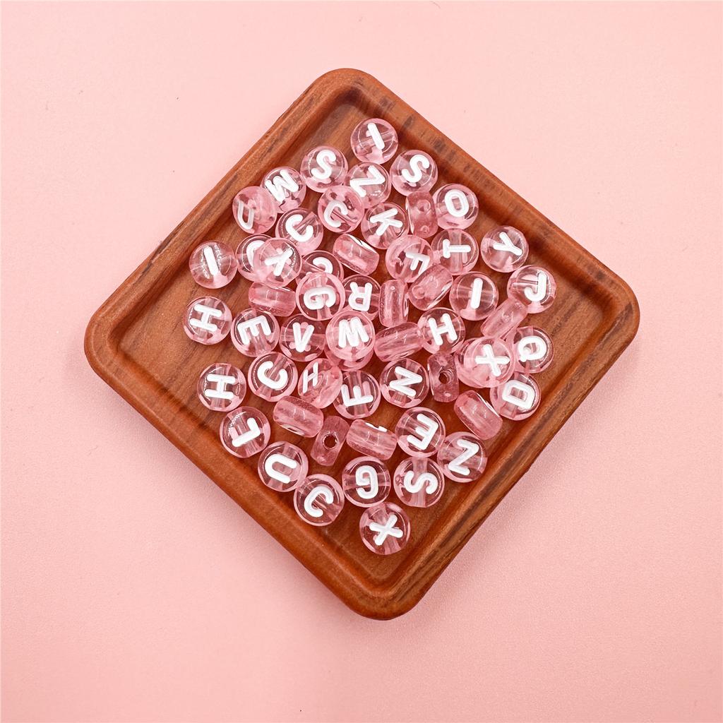100Pcs 7mm DIY Crafts Transparent Letter For Jewelry Making Loose Beads Necklace Bracelet Pendant Wholesale