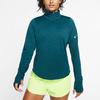 Nike Футболка спортивная повседневная дышащая с длинным рукавом с сплошным логотипом для женщин, зеленые топы BV3013-347