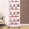 Movable Storage Rack Multifunctional Storage Organizer with 360 Degree Rotating Wheels Trolley