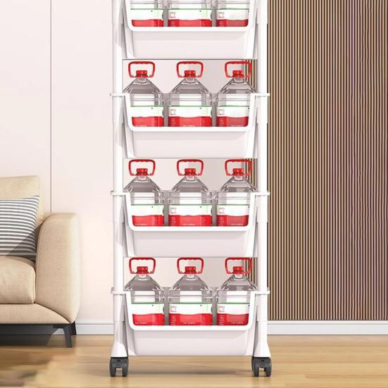 Передвижная стойка для хранения вещей, многофункциональный органайзер для хранения вещей с вращающимися на 360 градусов колесами, тележка