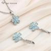 Stylish Rose Gold Color Cute Cubic Zirconia Flower Drop Earrings Jewelry Sets For Women Wedding Elegant Fashion Pendant Necklace
