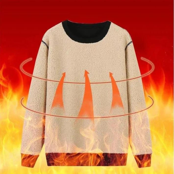 Зимний утепленный и теплый мужской костюм из овечьей шерсти, толстый бархатный свитер + брюки, костюм из двух частей больших размеров