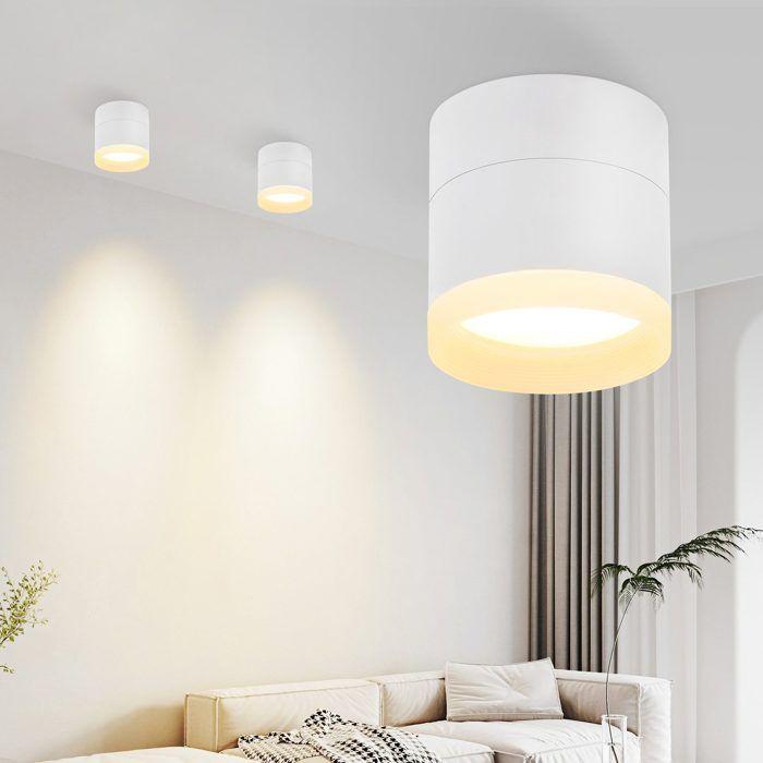 NETTLIFE Spot LED; rond; blanc; 5 W; GX53; lumière blanche chaude; plat; 3000 K; acrylique