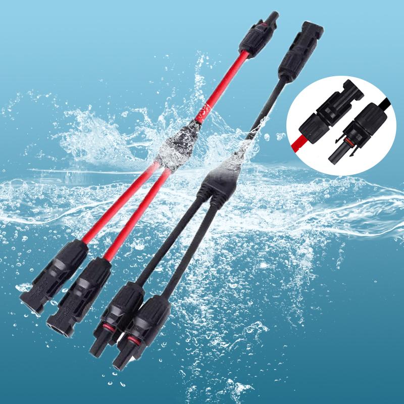 2Y Branch Parallel Connection 30A 1000V Electrical Solar Connector Photovoltaic 2pcs Solar Panel Cable Wire Connect